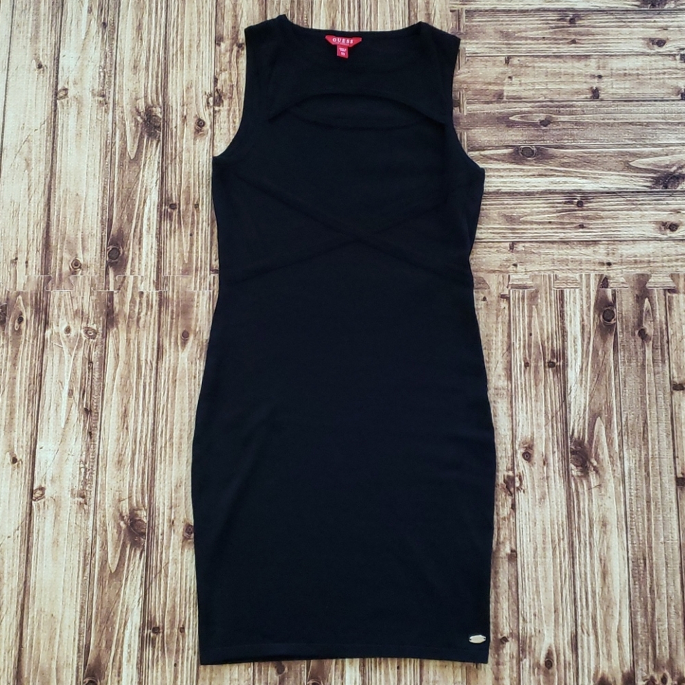 Guess Black Bodycon fitted Dress Cut out